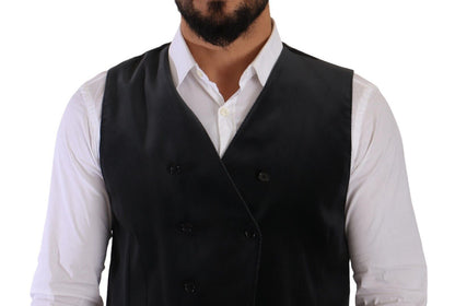 Grauer Samt Baumwolle Slim Fit Weste Weste