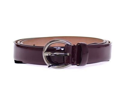 Lila Leder Logo Cintura Gürtel