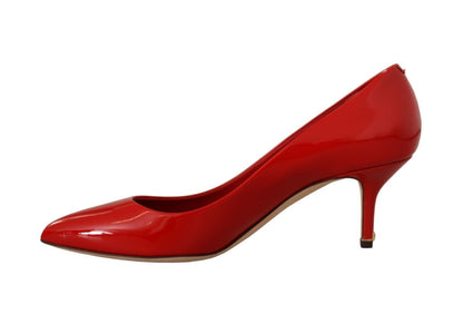 Rote Kitten Heels Pumps Lackleder Schuhe