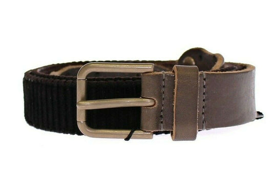 Brauner Leder Logo Cintura Gürtel