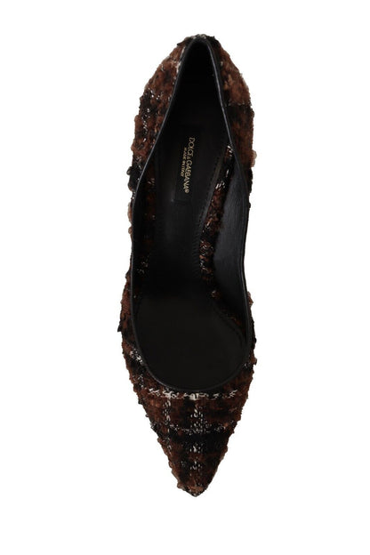 Multicolor Tweed spitze Stiletto Pumps Schuhe