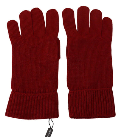 Rote 100% Kaschmir Strickhandschuhe Mitten Herrenhandschuhe