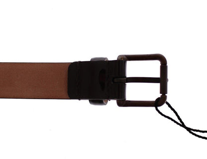 Brauner Ledergürtel mit Logo Cintura Gürtel