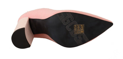 Rosa Wildleder Logo Socken Block Heel Stiefelette Schuhe