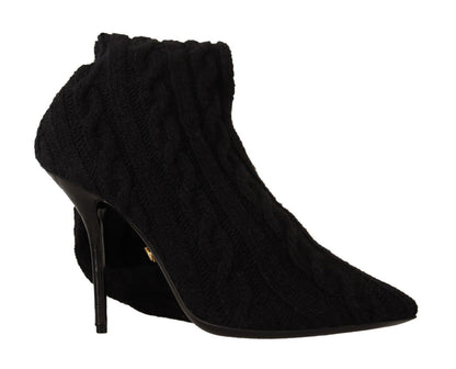 Schwarze Stretch-Socken Kniestrümpfe Schuhe