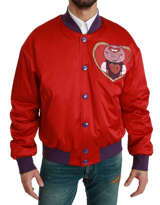 Rote YEAR OF THE PIG Bomberjacke
