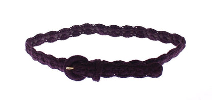 Lila Baumwolle Gold Logo Taillengürtel