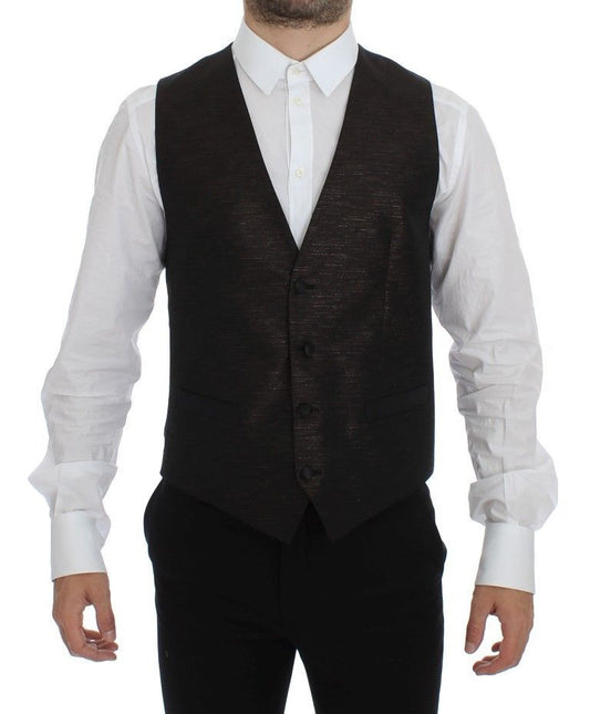 Schwarzes Woll-Logo-Kleid Gilet Vest