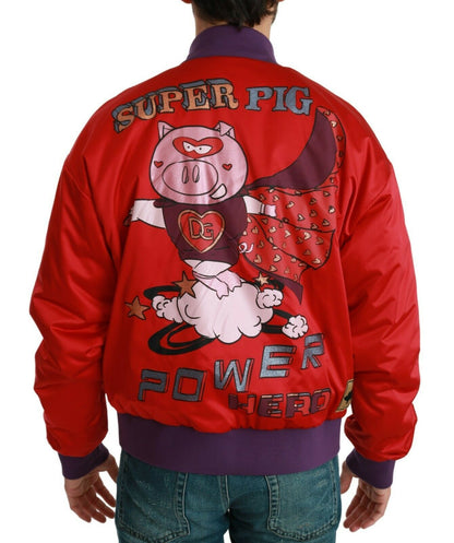 Rote YEAR OF THE PIG Bomberjacke
