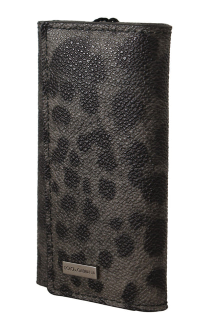 Schwarzer Leopard Schlüsselanhänger Etuihalter Etui Gray