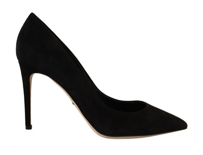 Schwarze Wildleder High Heels Pumps Klassische Schuhe