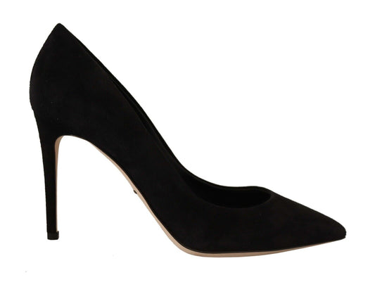 Schwarze Wildleder High Heels Pumps Klassische Schuhe