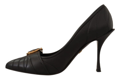Schwarz Devotion Leder Absatz Pumps Schuhe