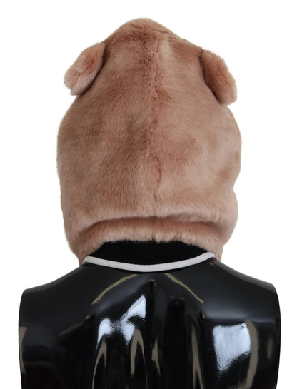 Beige Bär Pelz Ganzkopfmütze Einheitsgröße Polyester Hut
