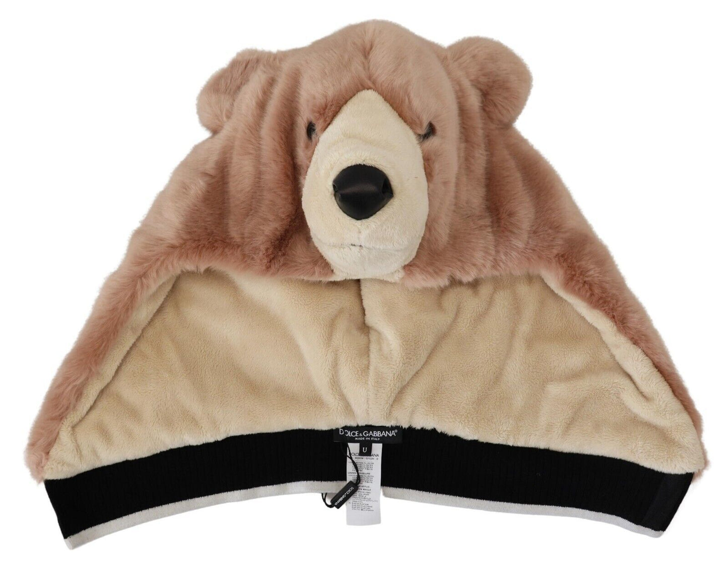 Beige Bär Pelz Ganzkopfmütze Einheitsgröße Polyester Hut