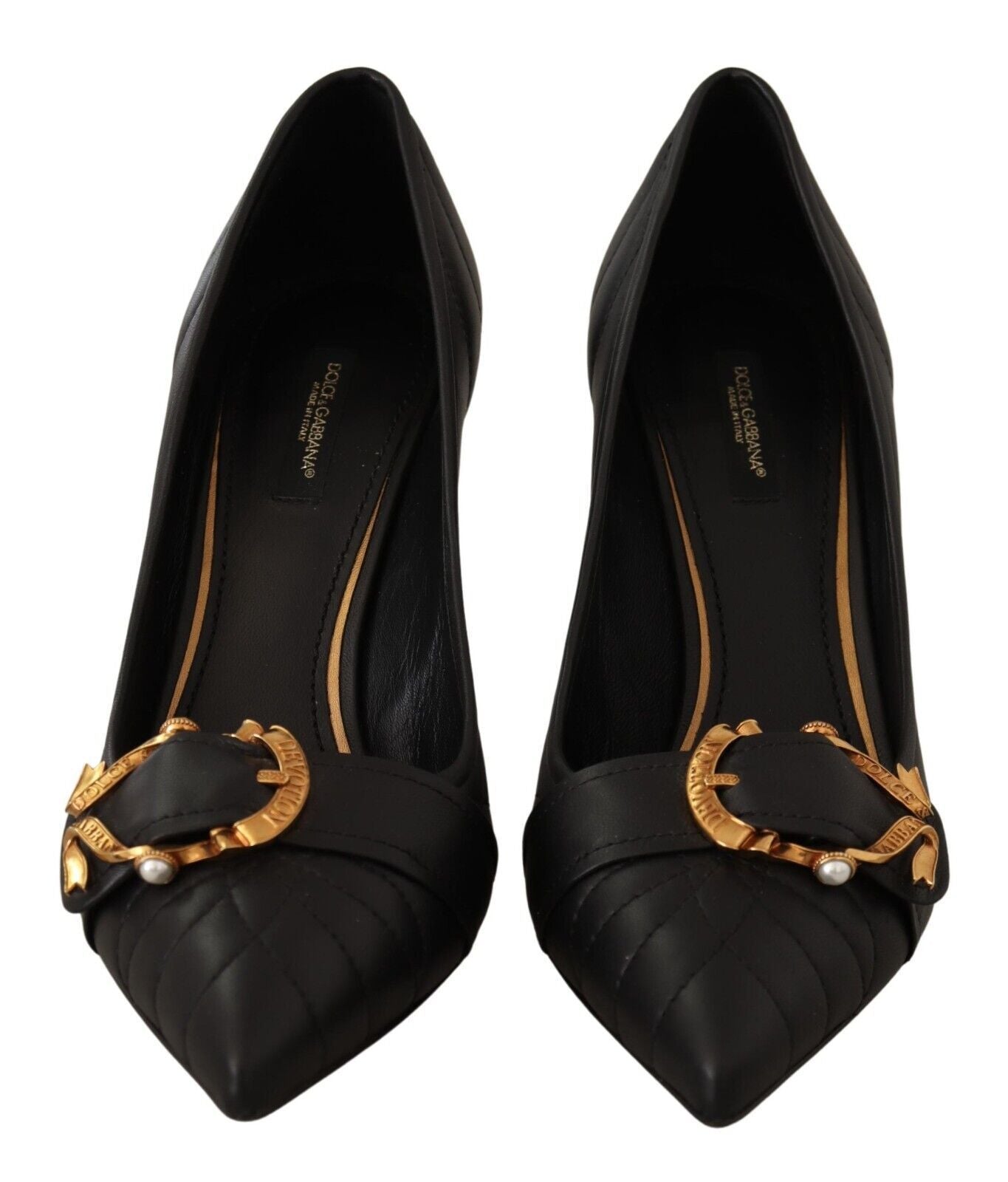 Schwarz Devotion Leder Absatz Pumps Schuhe