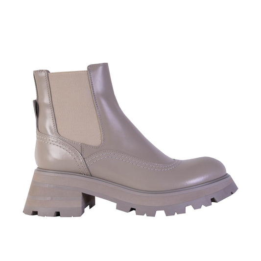 Graue Chelsea-Stiefel aus Leder