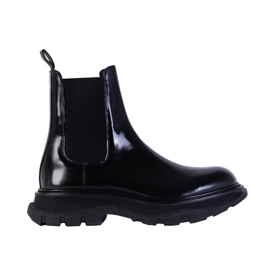 Schwarze Chelsea-Stiefel aus Leder