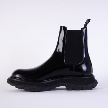 Schwarze Chelsea-Stiefel aus Leder