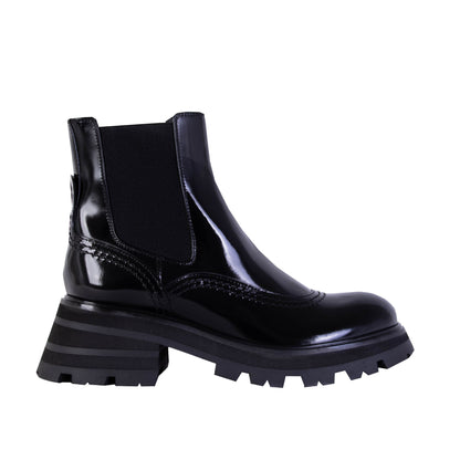 Schwarze Chelsea-Stiefel aus Leder