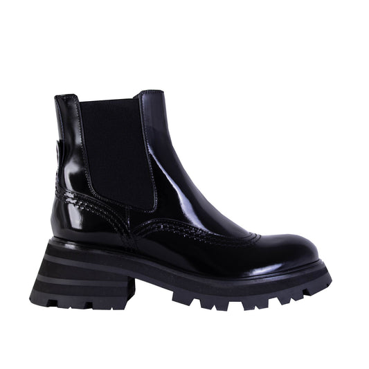 Schwarze Chelsea-Stiefel aus Leder