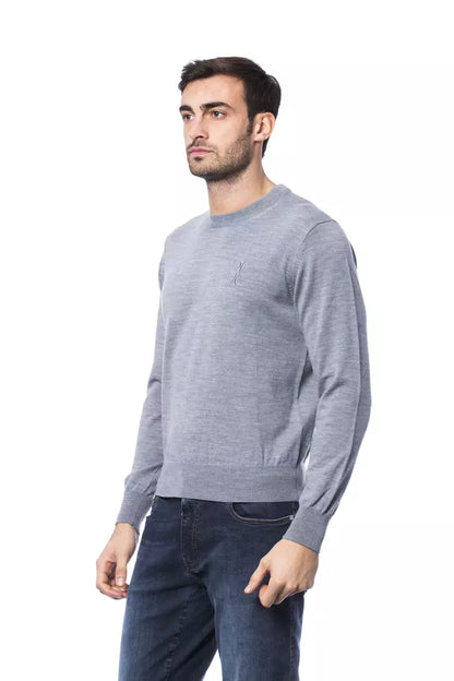 Grauer Pullover aus Merinowolle