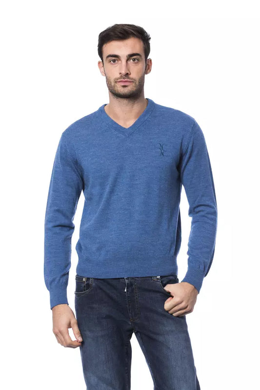 Blauer Pullover aus Merinowolle