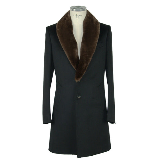Schwarze Vergine Jacke aus Wolle