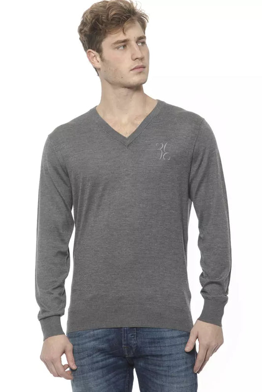 Grauer Kaschmir-Pullover