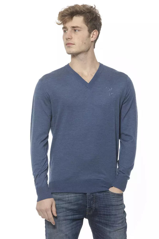 Blauer Kaschmirpullover