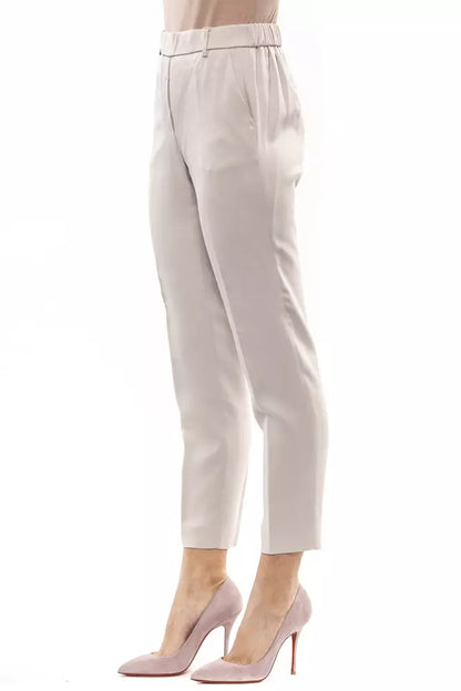 Beige Viskose Jeans &Amp; Hose