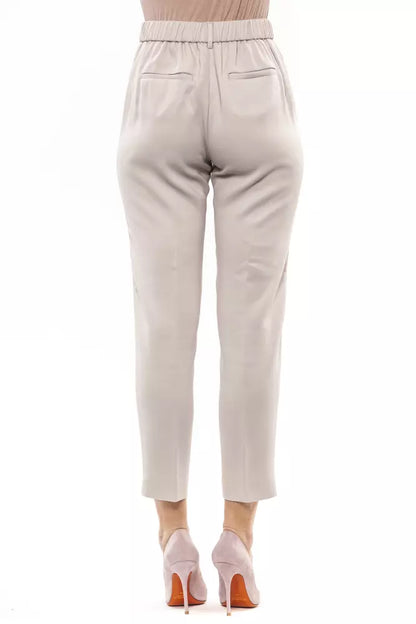 Beige Viskose Jeans &Amp; Hose