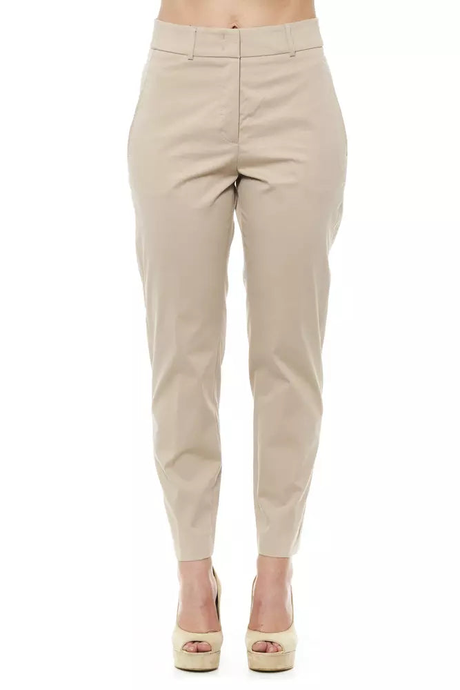 Beige Baumwolle Jeans &Amp; Hose