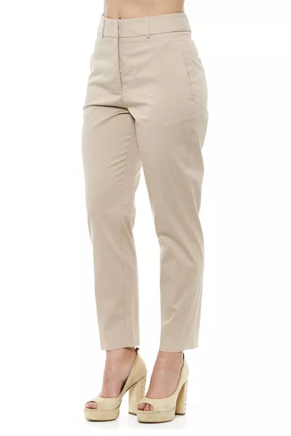 Beige Baumwolle Jeans &Amp; Hose