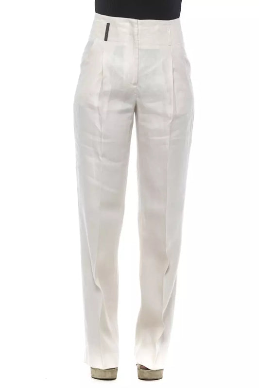 Beige/weiße Leinenjeans und -hosen