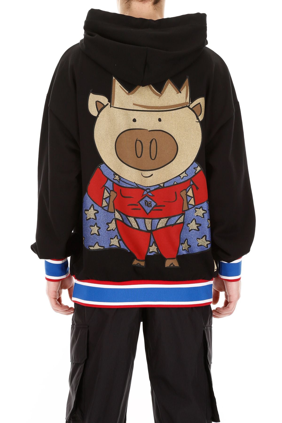 Schwarzer Baumwollpullover