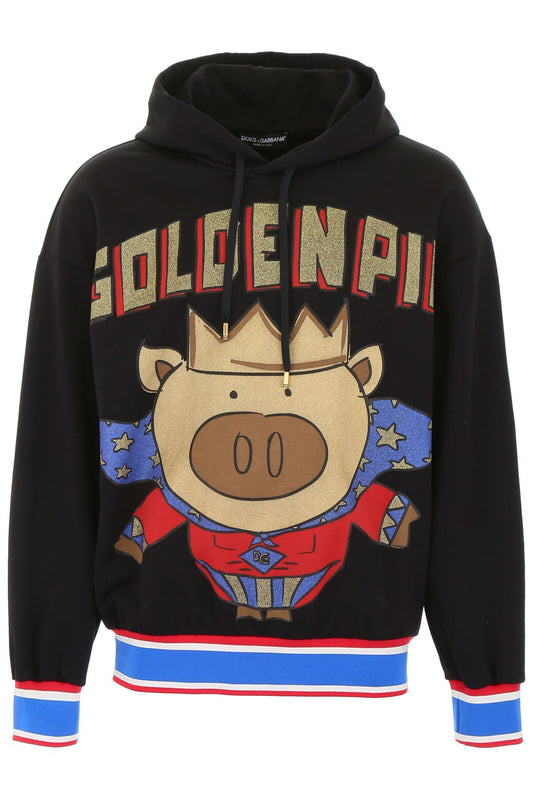 Schwarzer Baumwollpullover