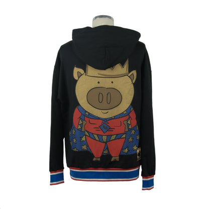 Schwarzer Baumwollpullover