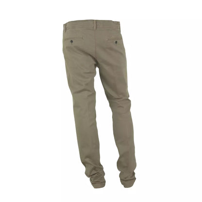 Beige Baumwolljeans & Hose