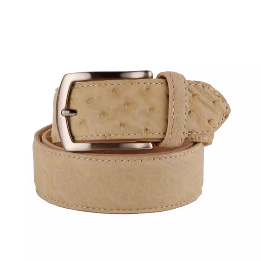 Beige Leder Di Struzzo Gürtel