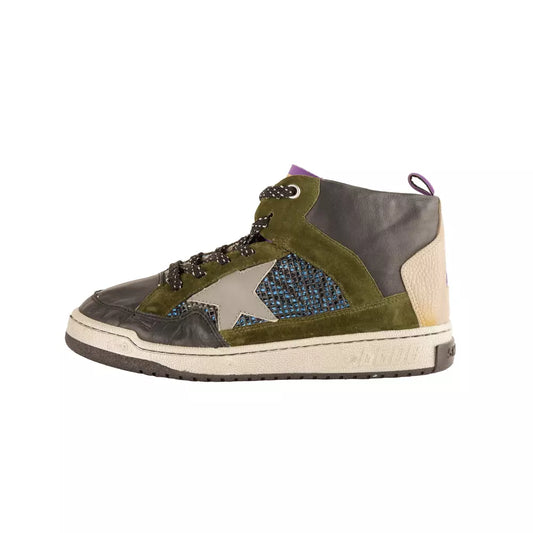 Schwarze Leder-Sneakers