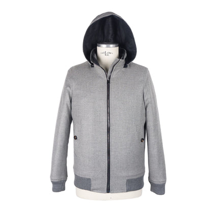 Graue Wolljacke