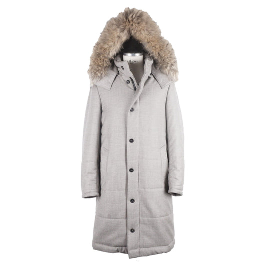 Graue Wolljacke