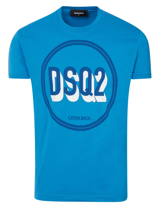 T-Shirt aus blauer Baumwolle