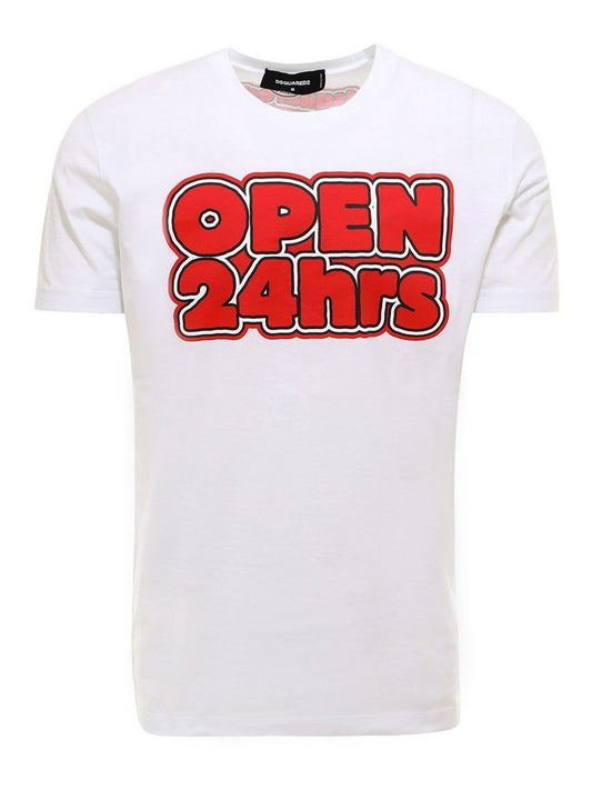 T-Shirt aus weißer Baumwolle