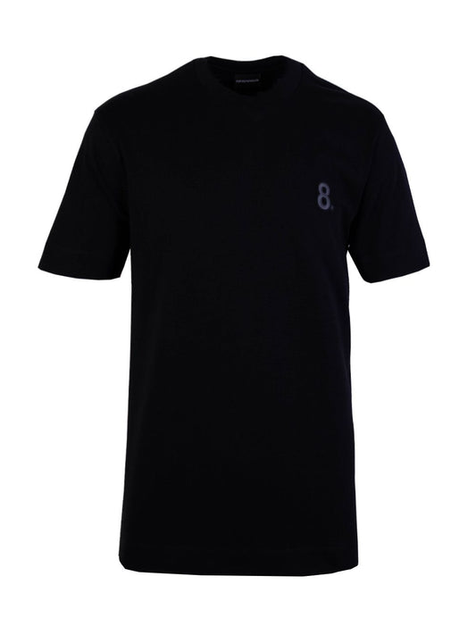 Schwarzes T-Shirt mit Stickerei