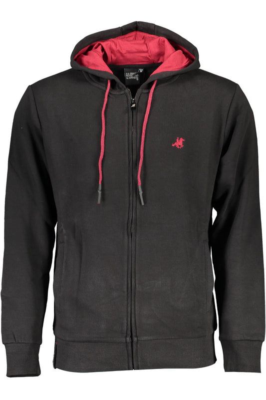 Schwarzer Baumwollpullover