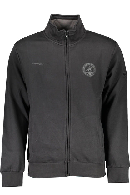 Schwarzer Baumwollpullover