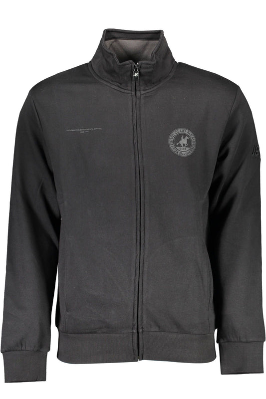 Schwarzer Baumwollpullover