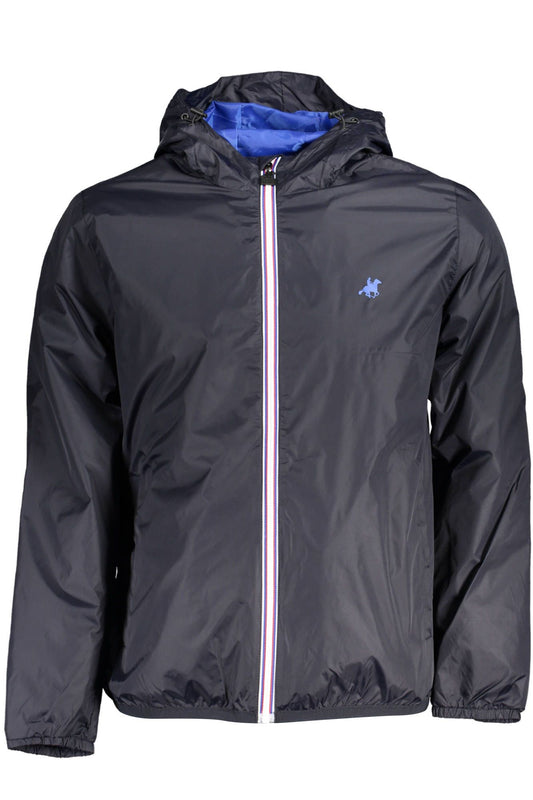 Blaue Nylonjacke